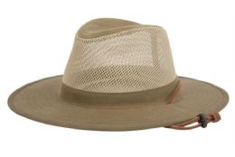 12 pieces Outdoor Safari Hats With Mesh Crown Assorted Tan - Cowboy & Boonie Hat