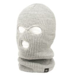 12 pieces 3 Holes Knit Winter Sports Mask Ash Gray - Unisex Ski Masks