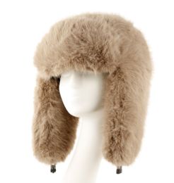 12 pieces Winter Fur Trapper Hats W/quilted Satin Lining Assorted - Trapper Hats
