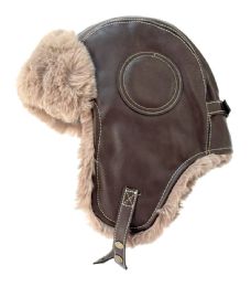 6 pieces Winter Faux Fur Aviator Trapper Hats Brown - Trapper Hats