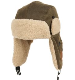 12 pieces Wax Cotton/sherpa Fur Winter Trapper Hats - Trapper Hats