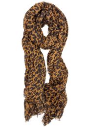6 pieces of Leopard Print Scarf Sc1004 Khaki