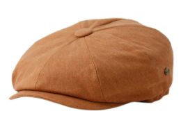 6 Wholesale Herringbone Cotton Twill Newsboy Hats Assorted Rust