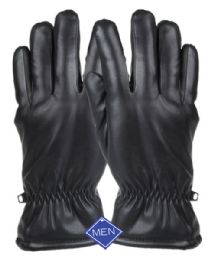 12 pieces Men's Faux Leather Glove - Leather Gloves