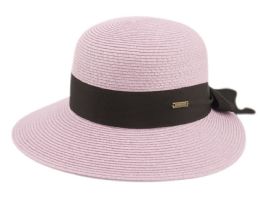 6 pieces Paper Straw Braid Cloche Hats With Grosgrain Band Lavender - Sun Hats