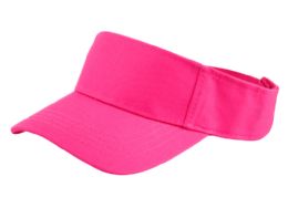 3 pieces of Cotton Solid Color Visor Hot Pink