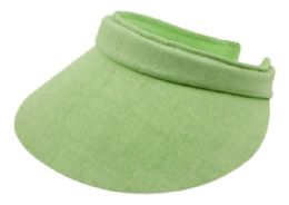 3 pieces of Cotton Solid Color Clip Visor Lime Green