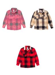 12 Pieces Girls Shirt Jacket With Sherpa Lining In Assorted Colors, Assorted Sizes 6-16 - Girls winter Jackets