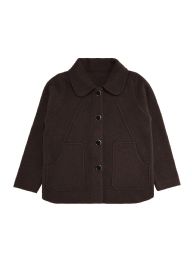 12 Pieces Womens Faux Wool ButtoN-Front Coat In Brown, Assorted Sizes S/m And L/xl - Women's Winter Jackets
