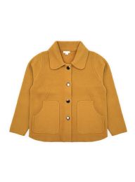 12 Pieces Womens Faux Wool ButtoN-Front Coat In Mustard, Assorted Sizes S/m And L/xl - Women's Winter Jackets