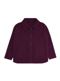 12 Pieces Womens Faux Wool ButtoN-Front Coat In Plum, Assorted Sizes S/m And L/xl - Women's Winter Jackets