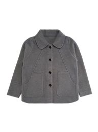 12 Pieces Womens Faux Wool ButtoN-Front Coat In Gray, Assorted Sizes S/m And L/xl - Women's Winter Jackets