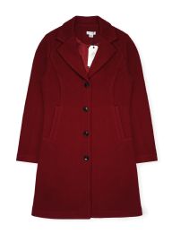 24 Pieces Womens Midi Wool Coat In Burgundy Assorted Sizes S-xl - Women's Winter Jackets