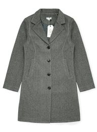 24 Pieces Womens Midi Wool Coat In Charcoal Assorted Sizes S-xl - Women's Winter Jackets