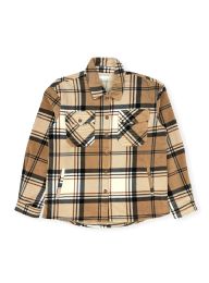12 Pieces Ladies Plush Shirt Jacket With Sherpa Lining In Beige Assorted Sizes S-xl - Women's Winter Jackets