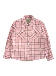 12 Pieces Ladies Plush Shirt Jacket With Sherpa Lining In Mauve Assorted Sizes S-xl - Women's Winter Jackets