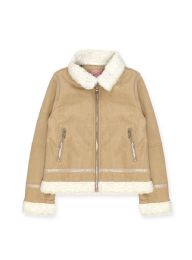 24 of Ladies Sherpa Lined Faux Shearling Jacket In Beige Assorted Sizes S-xl
