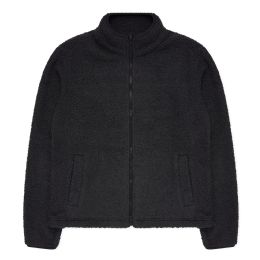 24 Pieces Mens FulL-Zip Sherpa Fleece Jacket In Black Assorted Sizes S- xl - Men's Winter Jackets