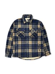 12 Pieces Mens Shirt Jacket With Sherpa Lining In Navy Assorted Sizes S-2xl - Men's Winter Jackets
