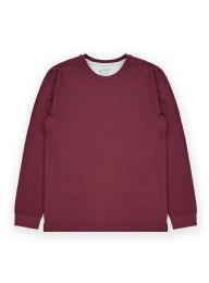 24 Pieces Mens Thermal Top Crew Neck In Burgundy Assorted Sizes S-2xl - Mens Thermals