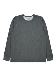 24 Pieces Mens Thermal Top Crew Neck In Charcoal Assorted Sizes S-2xl - Mens Thermals