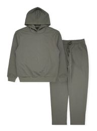 12 Pieces Mens Pullover Hoodie & Jogger Set In Green Assorted Sizes S-2xl - Men's Activewear