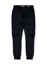 24 Pieces Mens Cargo Joggers Assorted Sizes S-Xl Black - Mens Pants