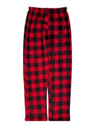 24 Pieces Mens Micro Polar Lounge Pants In Red Assorted Sizes S-xl - Mens Pajamas