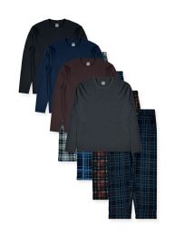 24 Pieces Mens Thermal Shirt & Fleece Pants Set Assorted Colors And Sizes S-xl - Mens Pajamas