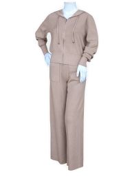 Womens 2-Piece Sweater Lounge Set In Beige Sizes S/m And L/xl
