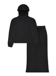 Womens ZiP-Up Jacket & WidE-Leg Pants Set Assorted Sizes S-Xl, Black