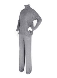 Womens Cable Knit Lounge Set Assorted Sizes S/m And L/xl In Gray