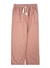 24 Pieces Womens Wide Leg Knit Pants Assorted Sizes S/m And L/xl In Mauve - Womens Pants