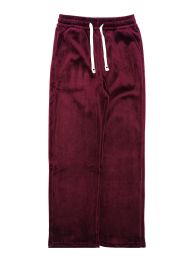 24 Pieces Womens Velvet Lounge Pants Assorted Sizes S/m And L/xl In Burgundy - Womens Pants