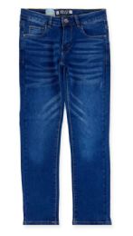 24 Pieces Boy's Faded Skinny Jeans In Dark Indigo - Boys Jeans & Pants