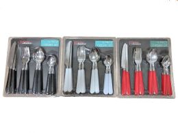 12 pieces of 16 Piece Flatware With Plastic Handles