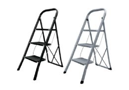 4 pieces of 3 Step Folding Steel Ladder With AntI-Slip Steps And NoN-Marring Feet