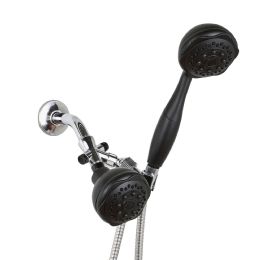 12 pieces 3-Way Shower Head/handheld Showerhead Combo, Matte Black - Shower Accessories