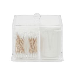 12 pieces Dual Compartment Cosmetic Organizer With Cotton Pads And Swabs - Cosmetic Cases