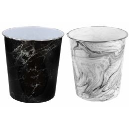 24 pieces Marble Plastic 5 Liter Waste Bin - Waste Basket
