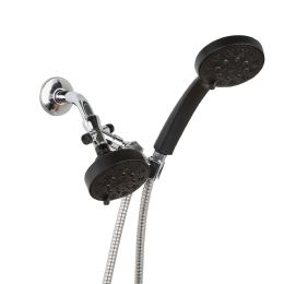 12 pieces 3-Way Shower Head/handheld Showerhead Combo, Matte Black - Shower Accessories