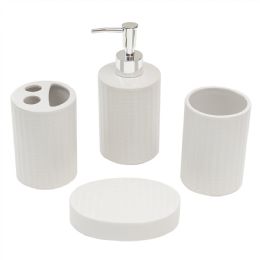 12 pieces Ari 4 Piece Ceramic Bath Accessory Set, White - Shower Accessories