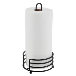 12 pieces Matte Black Metal Freestanding Paper Towel Holder, Black - Napkin and Paper Towel Holders