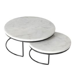 4 pieces Sophia Grace 2 Piece Nesting Marble Tabletop Risers, White/black - Party Center Pieces