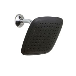 12 pieces 8-inch Fixed Square Rounded Corner Rainfall Shower Head, Matte Black - Shower Accessories