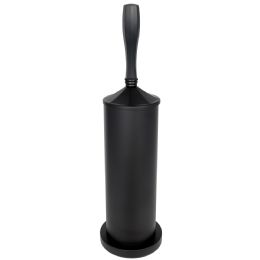 6 pieces Marquee Brushed Stainless Steel Toilet Bowl Brush And Holder, Black - Toilet Brush