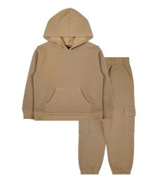 24 Pieces Boys 2pc Fleece Set Sizes 8-16 Beige - Boys Hoodies and Sweaters