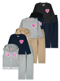24 Pieces Girls 3pc Fleece Set Assorted Sizes 2-4 T Assorted Colors - Girls Sweatshirts