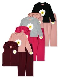 24 Pieces Girls 3pc Fleece Set Assorted Sizes 2-4 T Assorted Colors - Girls Sweatshirts