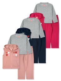 24 Pieces Girls 3pc Fleece Set Assorted Sizes 2-4 T Assorted Colors - Girls Sweatshirts
